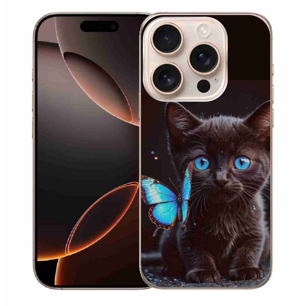 Gelový kryt mmCase na iPhone 16 Pro Max - černé kotě 3