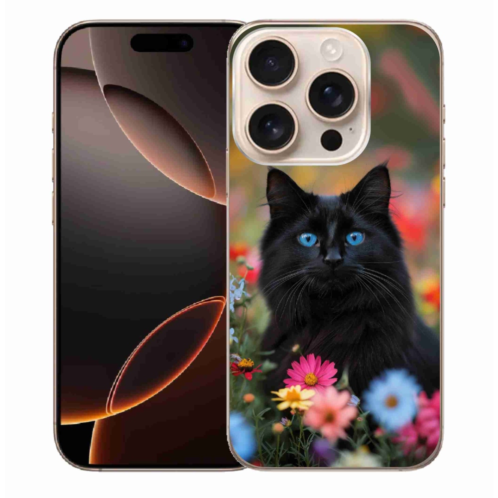 Gelový kryt mmCase na iPhone 16 Pro Max - černé kotě 4