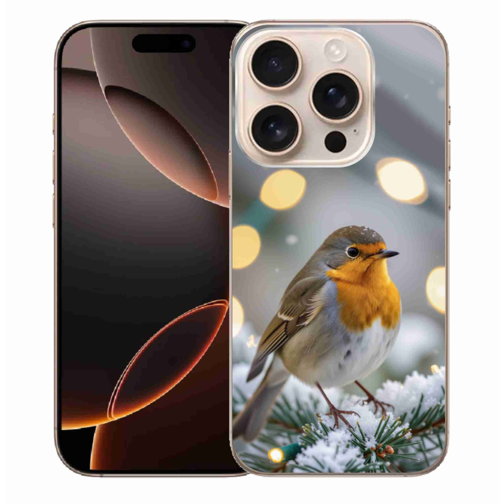 Gelový kryt mmCase na iPhone 16 Pro Max - červenka v zimě
