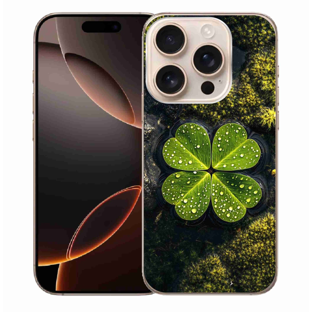 Gelový kryt mmCase na iPhone 16 Pro Max - čtyřlístek