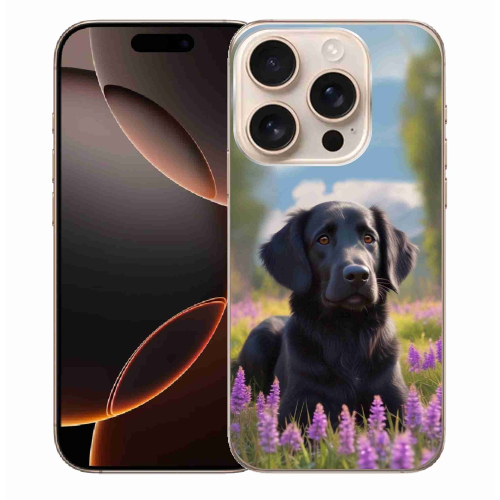 Gelový kryt mmCase na iPhone 16 Pro Max - elegantní černý retrívr