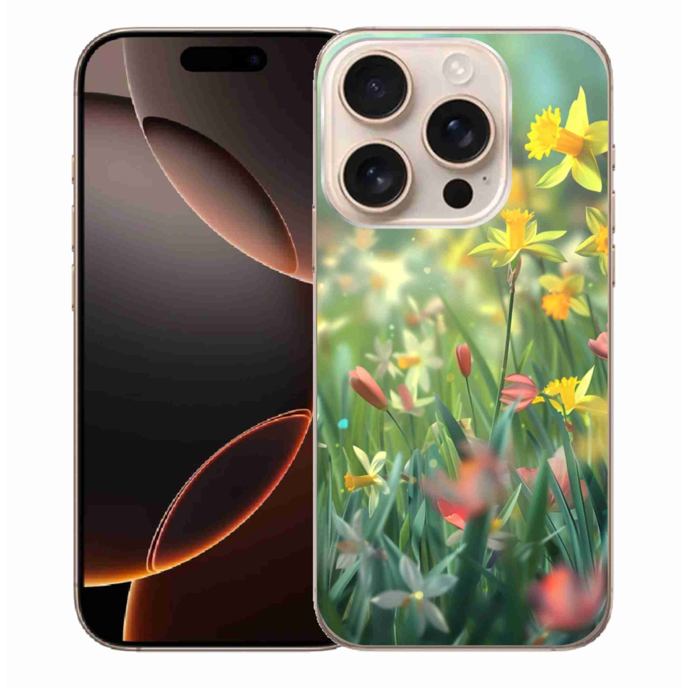 Gelový kryt mmCase na iPhone 16 Pro Max - jarní květy