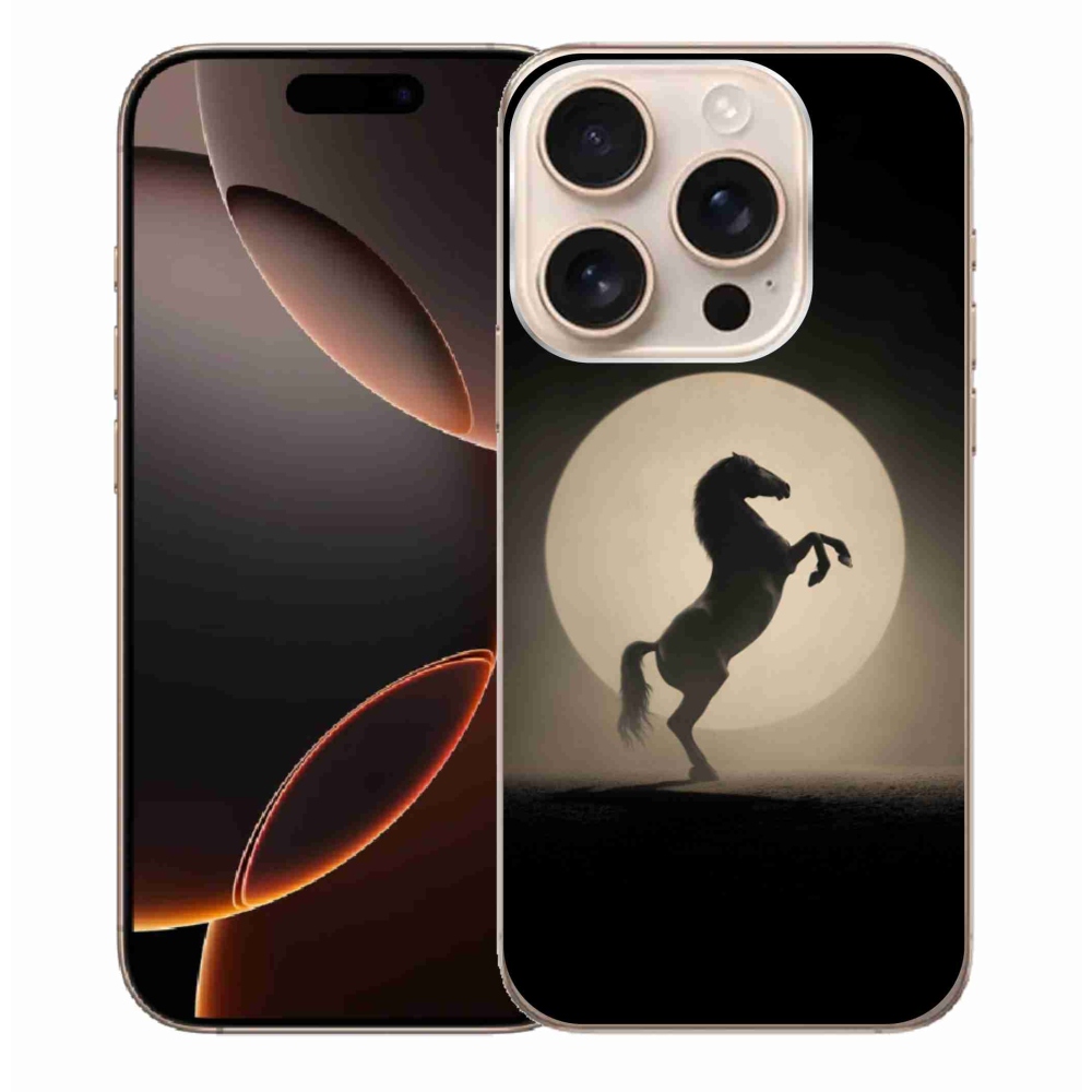 Gelový kryt mmCase na iPhone 16 Pro Max - kůň v siluetě