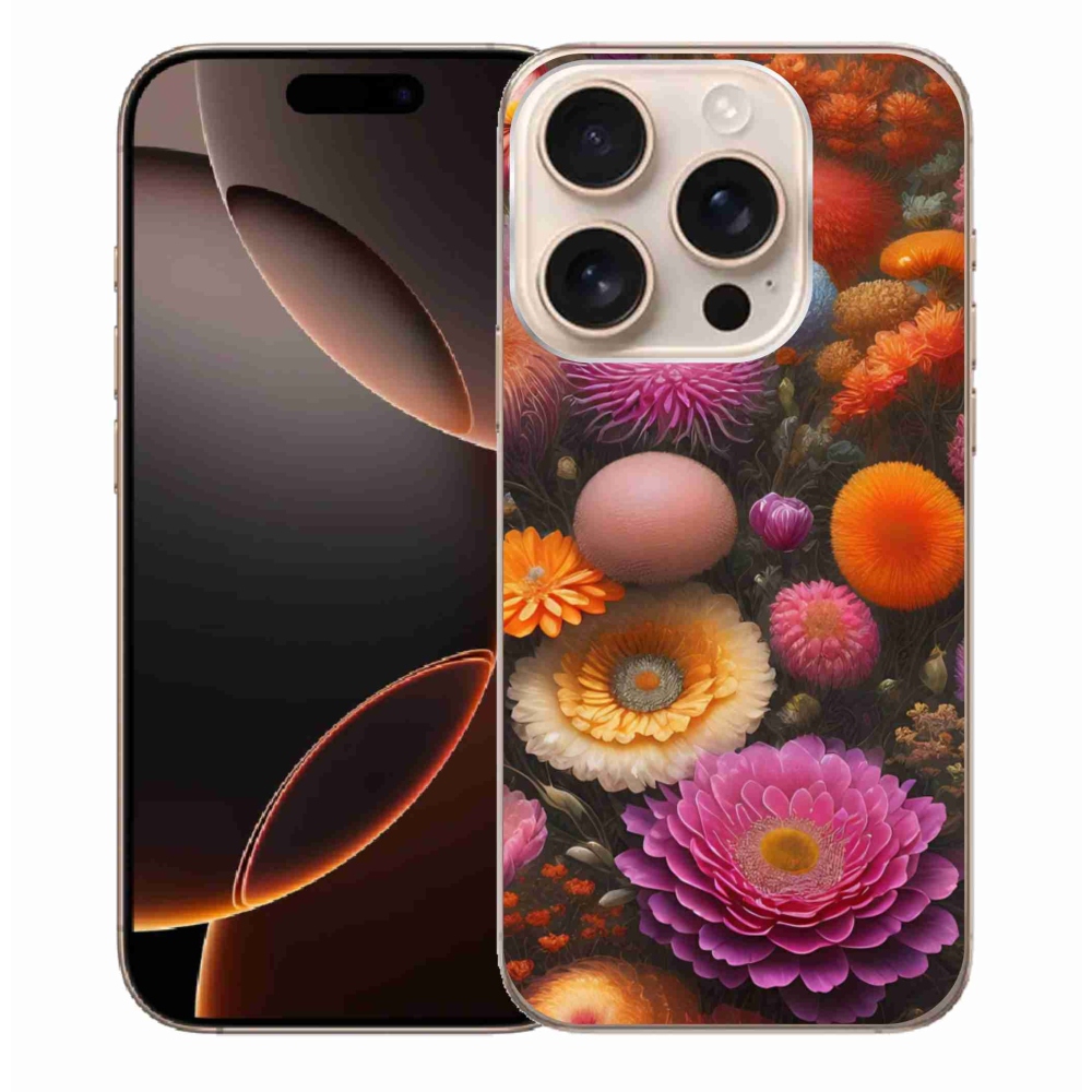 Gelový kryt mmCase na iPhone 16 Pro Max - květinová kompozice