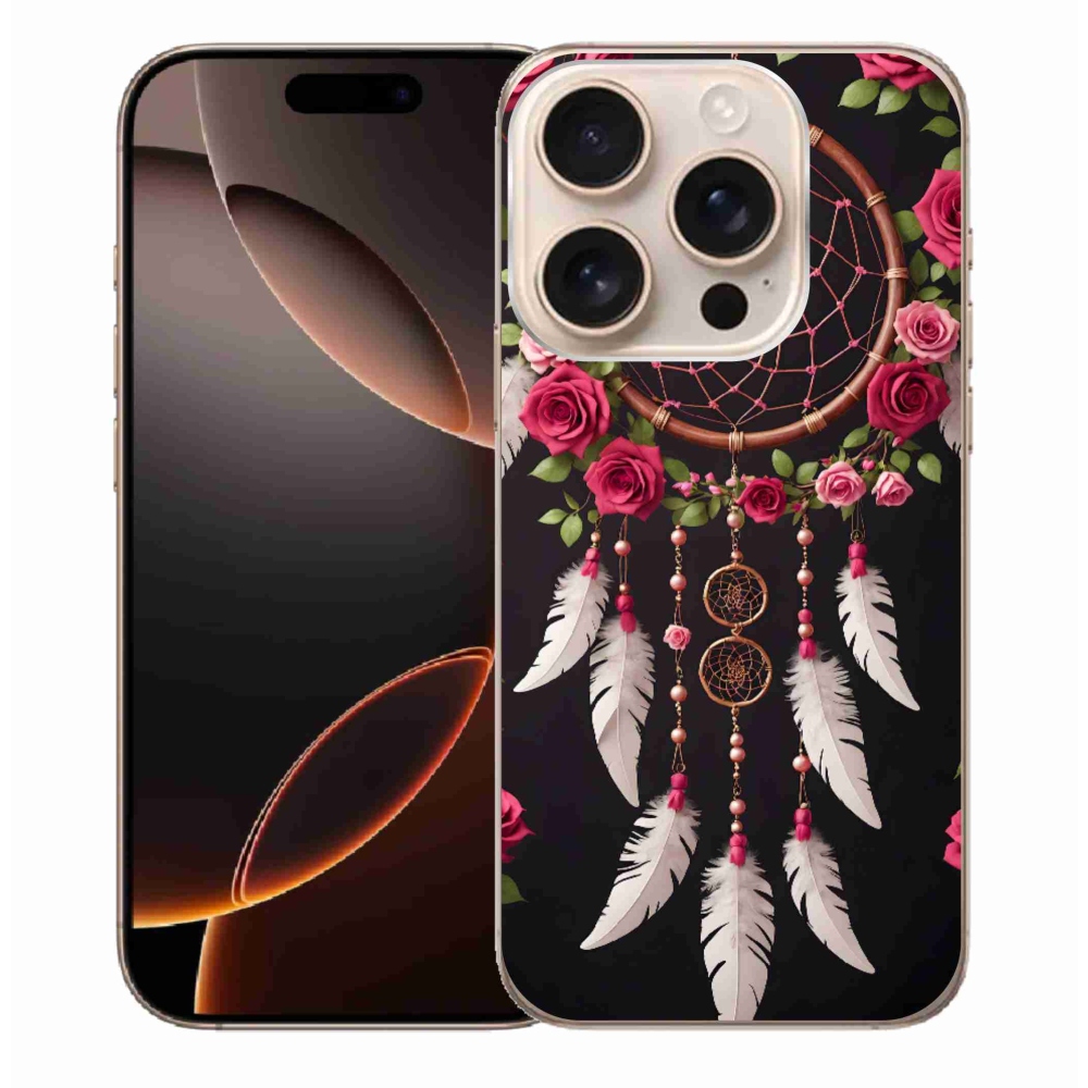 Gelový kryt mmCase na iPhone 16 Pro Max - lapač snů s růžemi