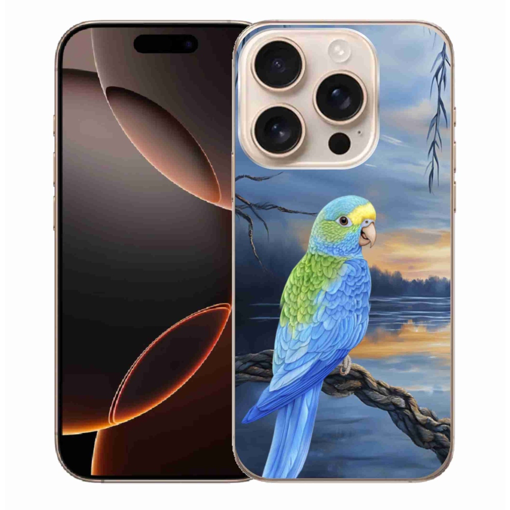 Gelový kryt mmCase na iPhone 16 Pro Max - modrý papoušek