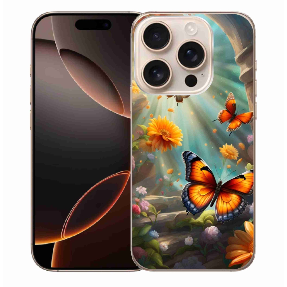 Gelový kryt mmCase na iPhone 16 Pro Max - motýlí zahrada 2