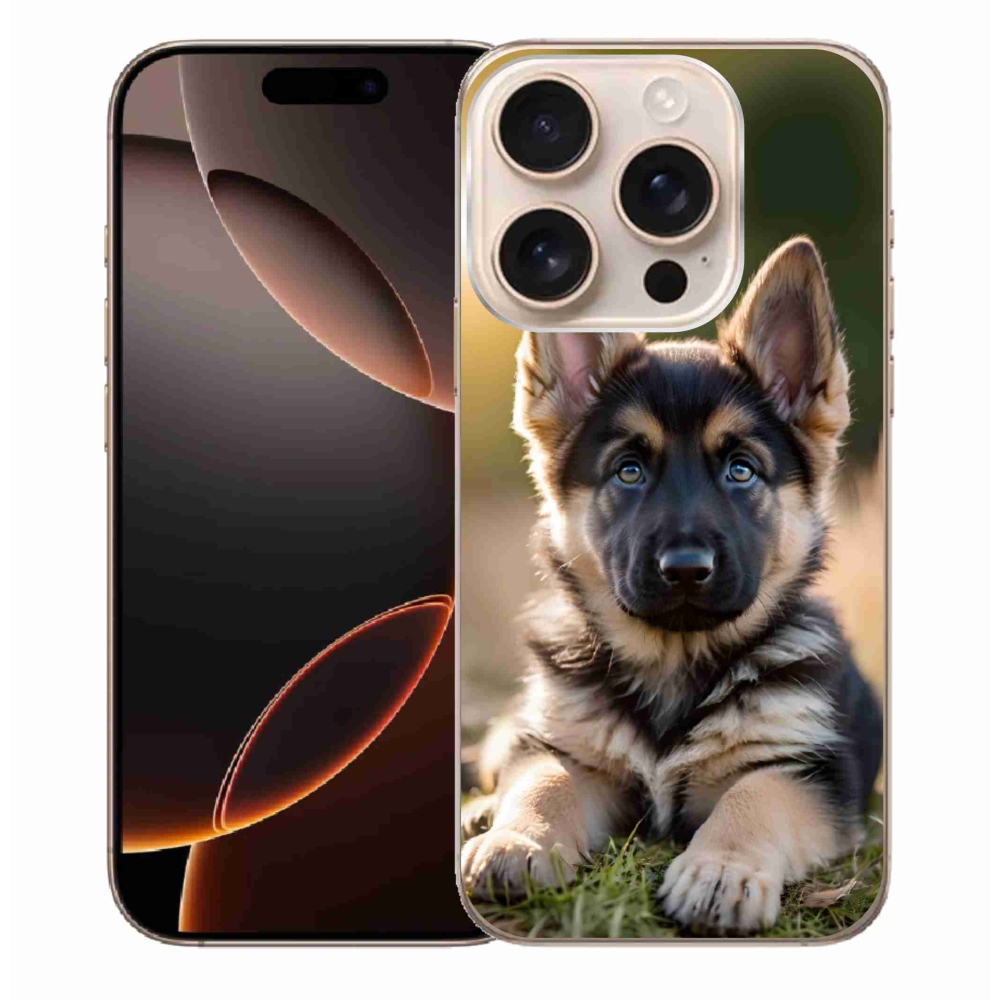 Gelový kryt mmCase na iPhone 16 Pro Max - německý ovčák v přírodě