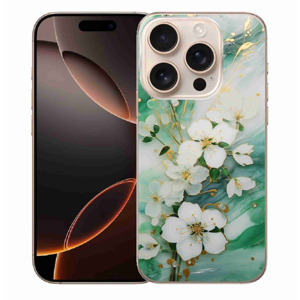 Gelový kryt mmCase na iPhone 16 Pro Max - něžné květy