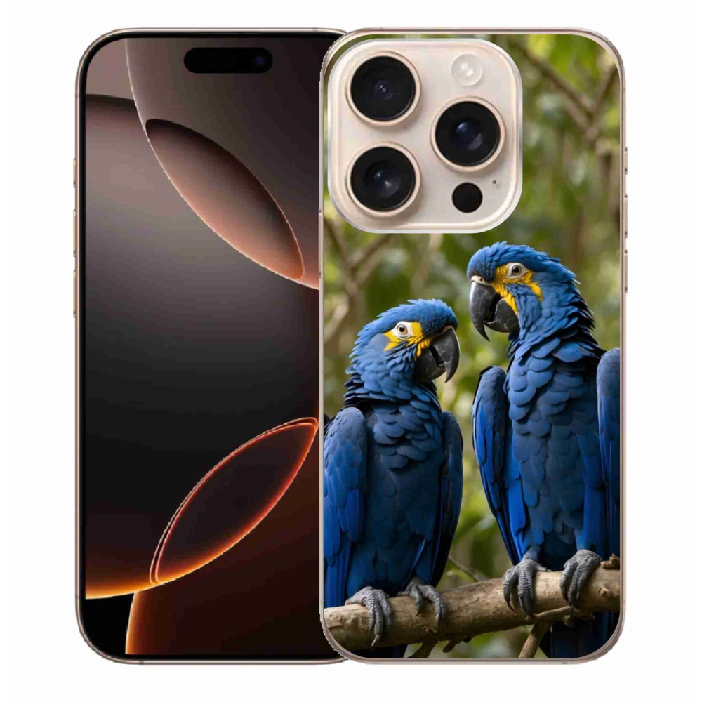 Gelový kryt mmCase na iPhone 16 Pro Max - papouščí duo