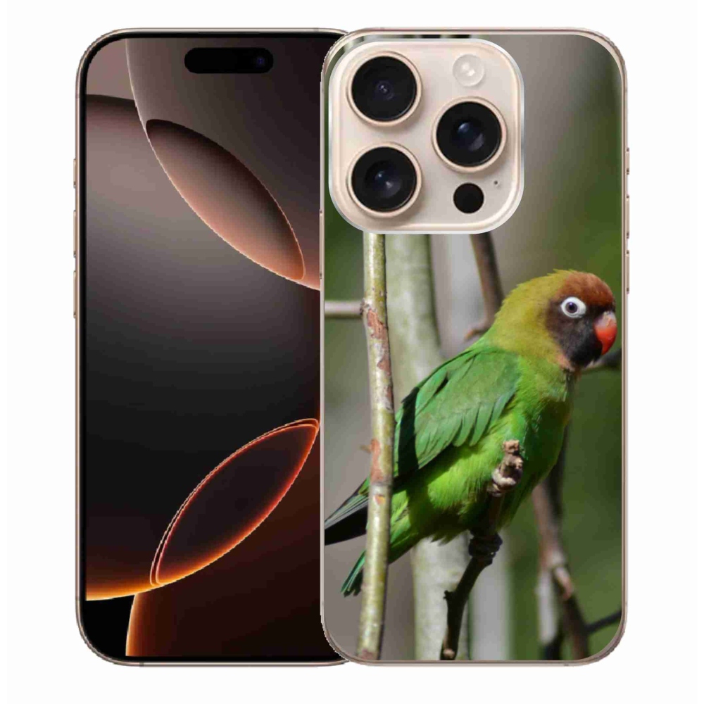 Gelový kryt mmCase na iPhone 16 Pro Max - papoušek agapornis