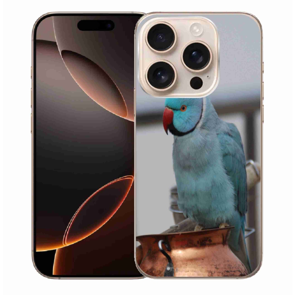 Gelový kryt mmCase na iPhone 16 Pro Max - papoušek alexandr modrý