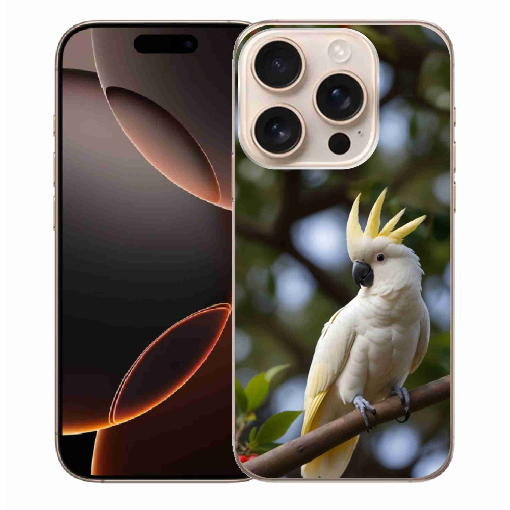 Gelový kryt mmCase na iPhone 16 Pro Max - papoušek kakadu 3