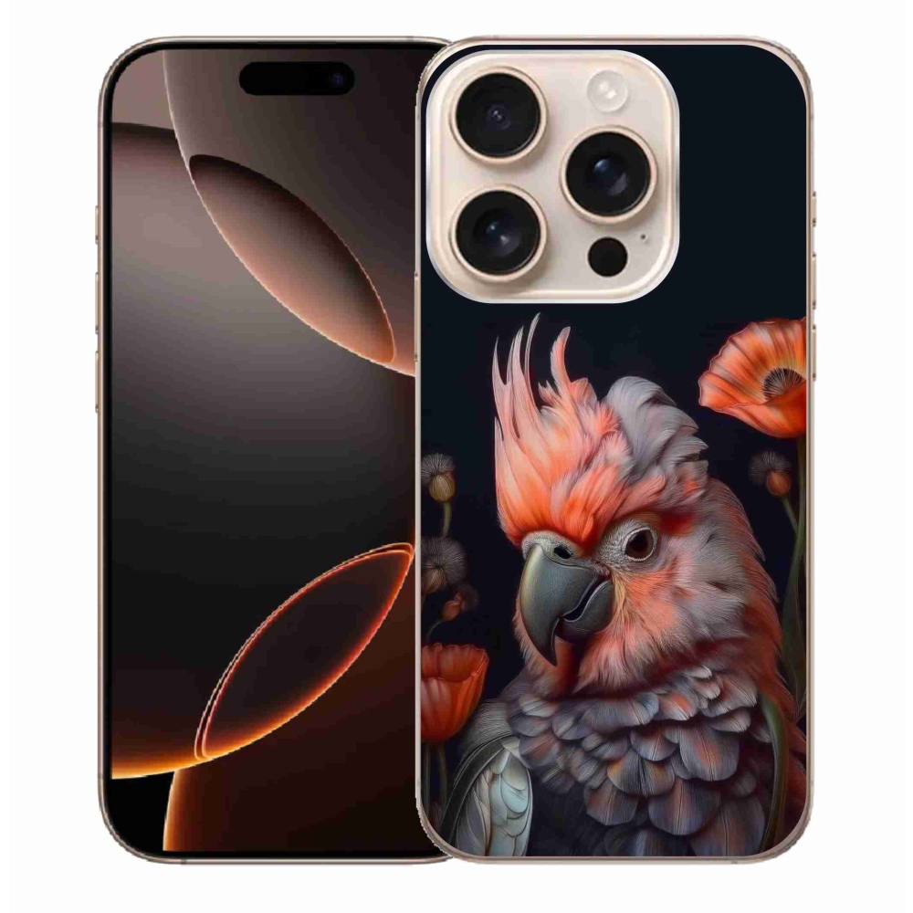 Gelový kryt mmCase na iPhone 16 Pro Max - papoušek kakadu v barvách