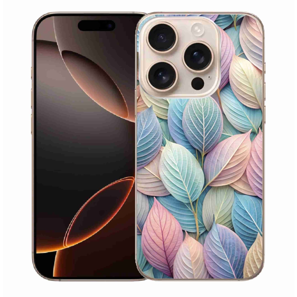 Gelový kryt mmCase na iPhone 16 Pro Max - pastelové listy