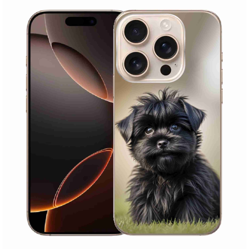 Gelový kryt mmCase na iPhone 16 Pro Max - roztomilý černý pejsek