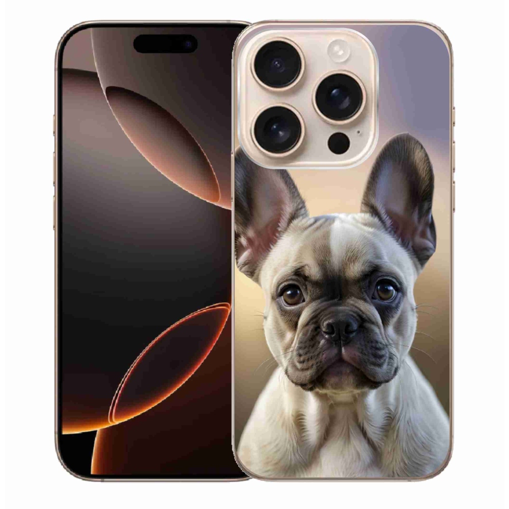 Gelový kryt mmCase na iPhone 16 Pro Max - roztomilý francouzský buldoček