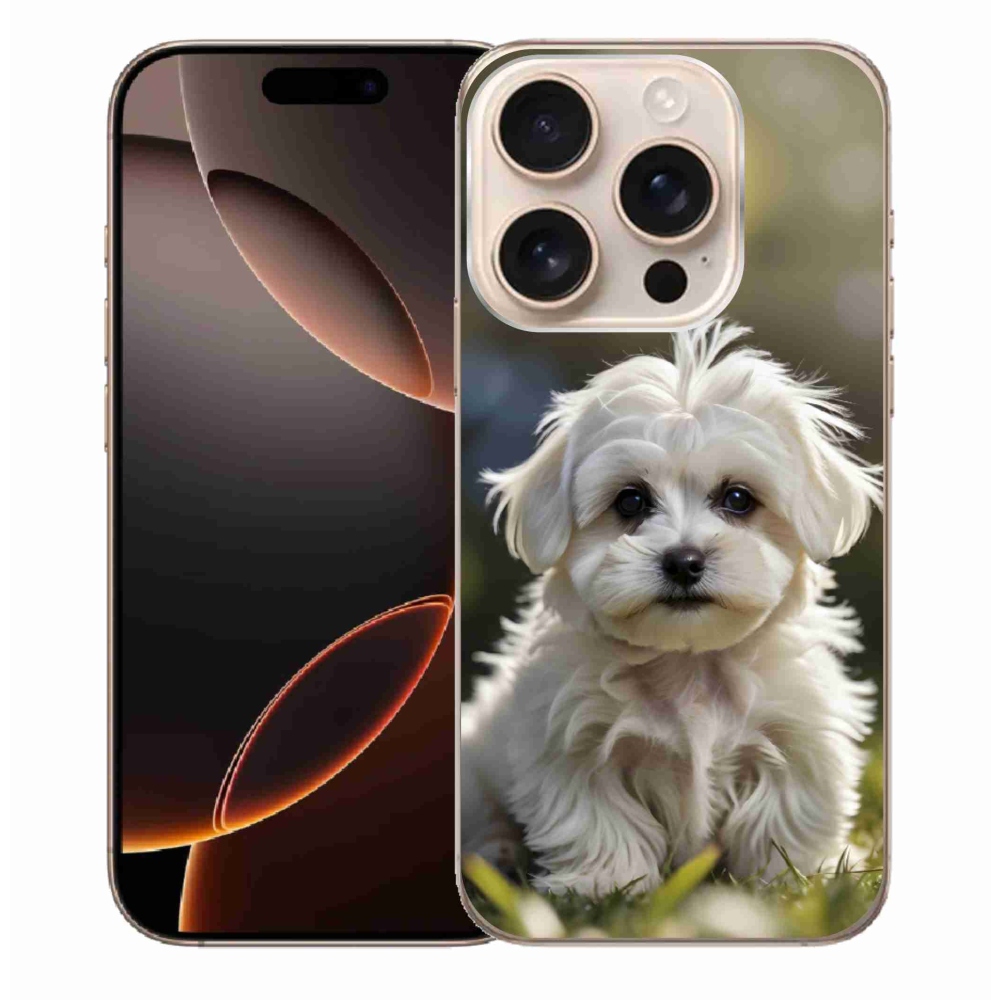 Gelový kryt mmCase na iPhone 16 Pro Max - roztomilý maltézský psík