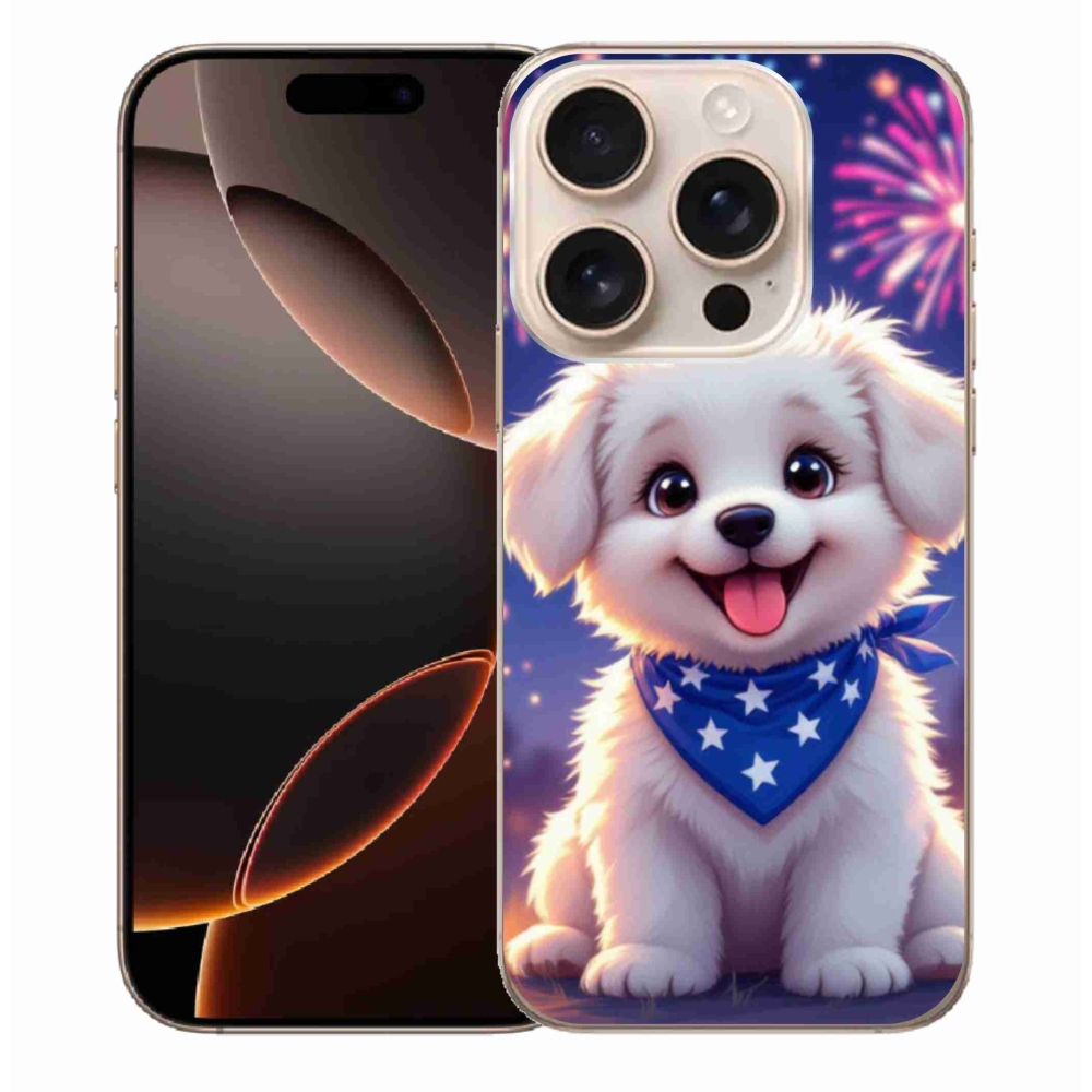 Gelový kryt mmCase na iPhone 16 Pro Max - slavnostní štěně