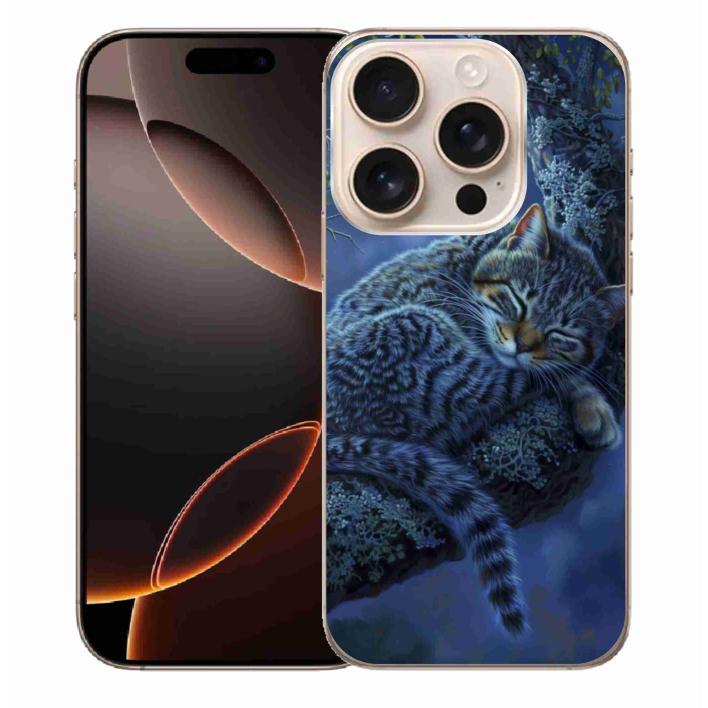 Gelový kryt mmCase na iPhone 16 Pro Max - spící kočka