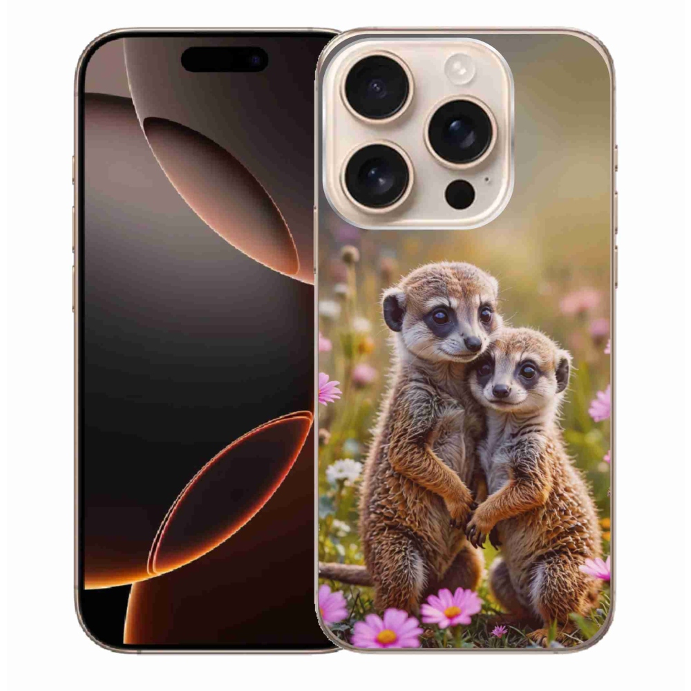Gelový kryt mmCase na iPhone 16 Pro Max - surikatí duo
