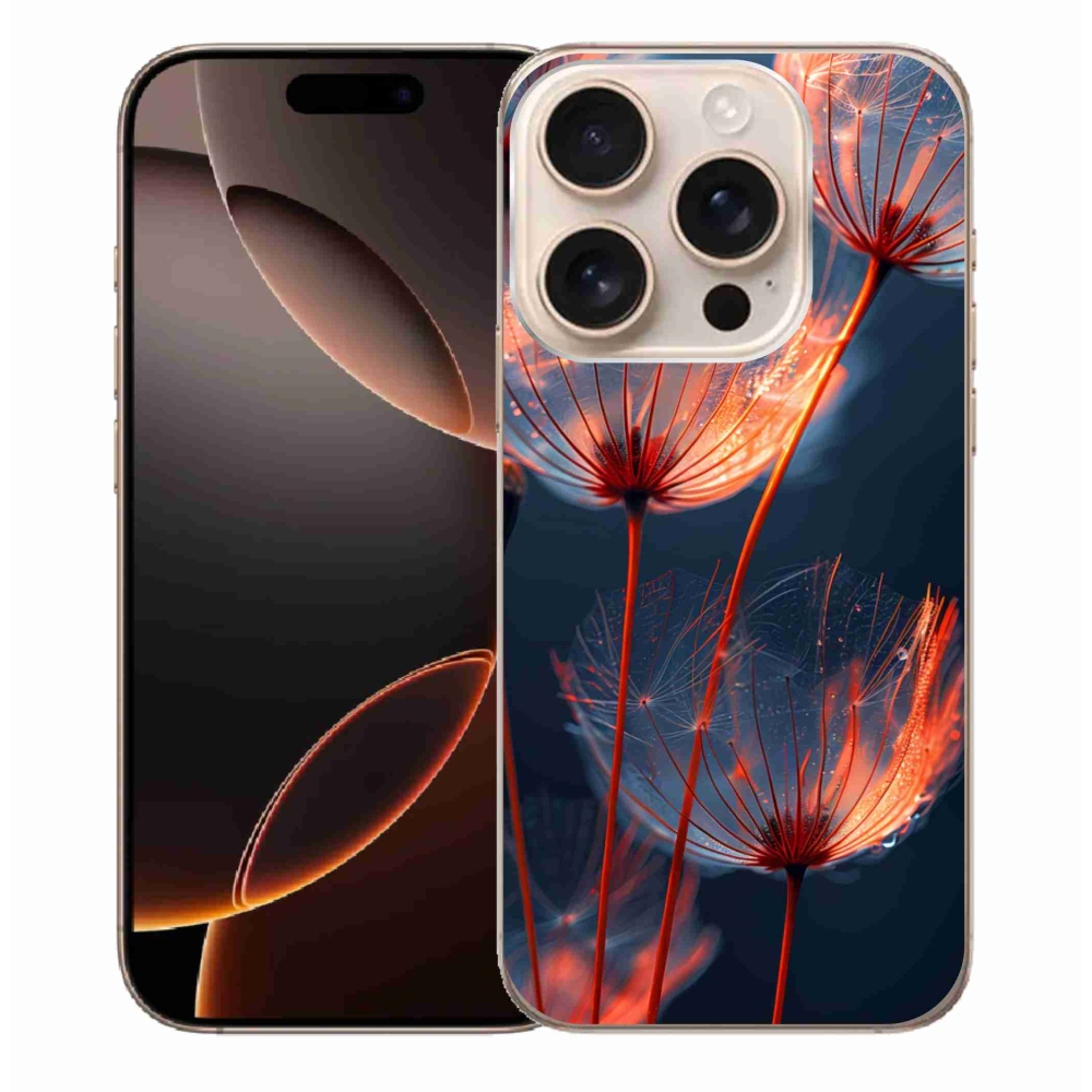 Gelový kryt mmCase na iPhone 16 Pro Max - světélkující chmýří