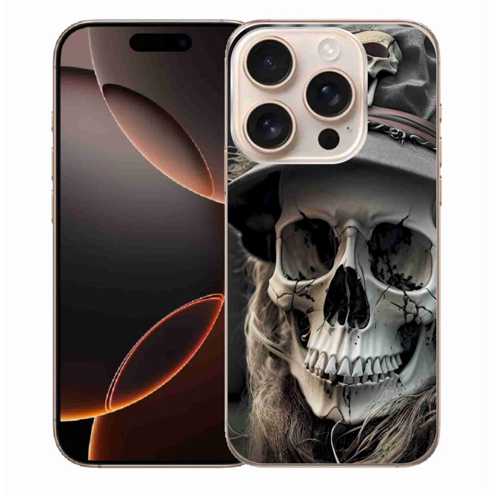 Gelový kryt mmCase na iPhone 16 Pro Max - temná lebka