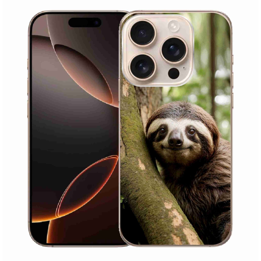 Gelový kryt mmCase na iPhone 16 Pro Max - usměvavý lenochod