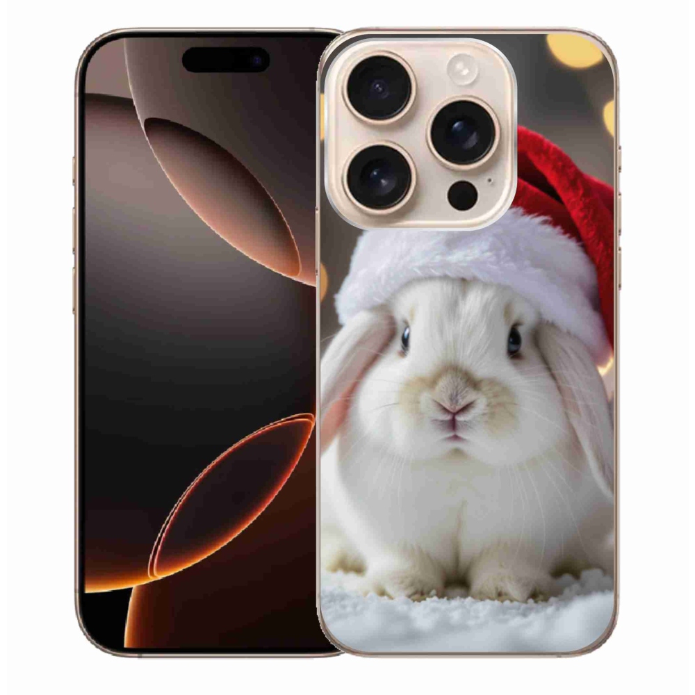 Gelový kryt mmCase na iPhone 16 Pro Max - vánoční králík