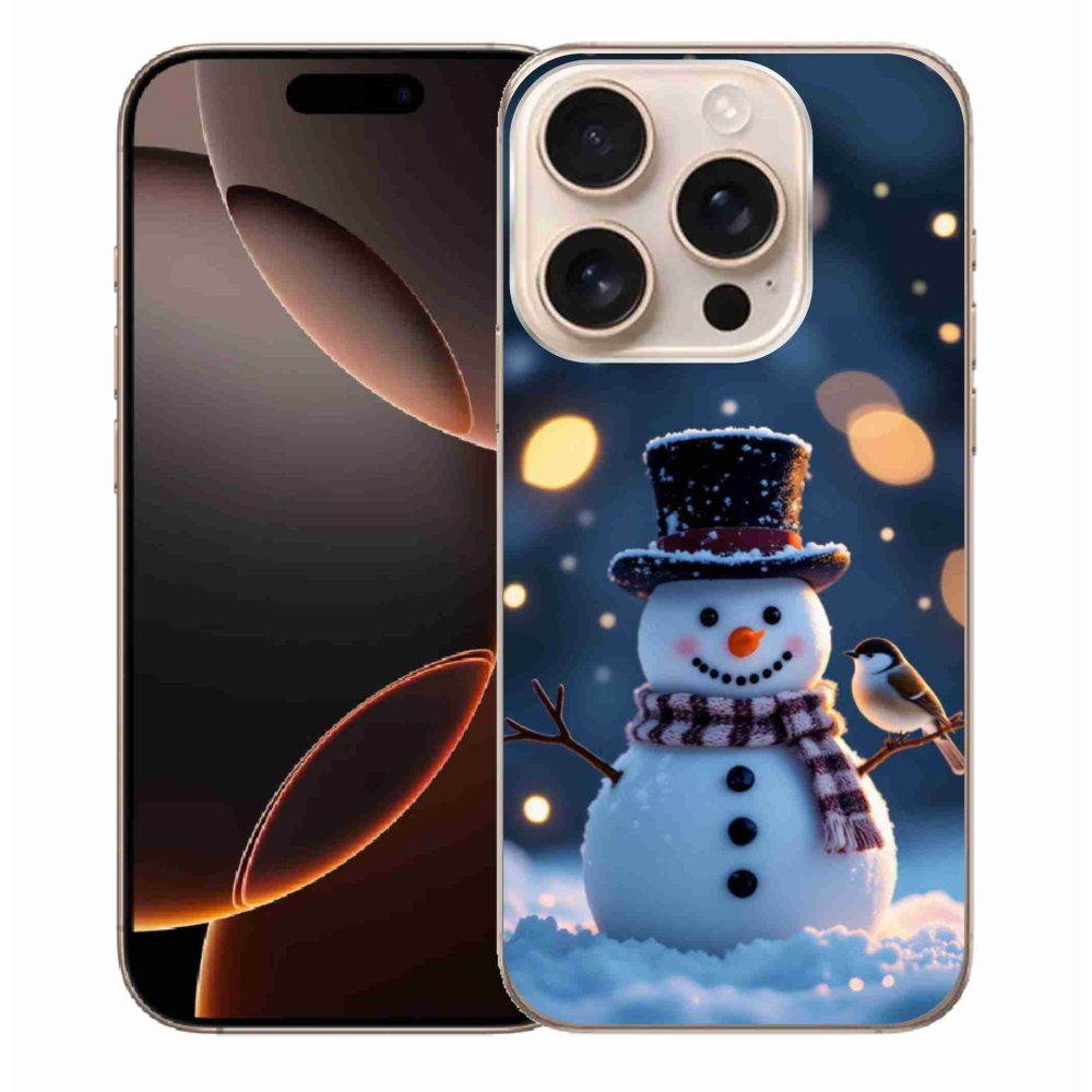Gelový kryt mmCase na iPhone 16 Pro Max - vánoční sněhulák