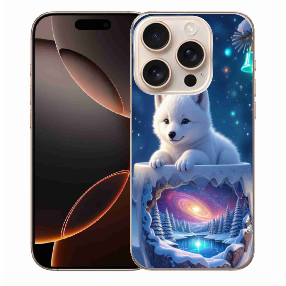 Gelový kryt mmCase na iPhone 16 Pro Max - vánoční štěně