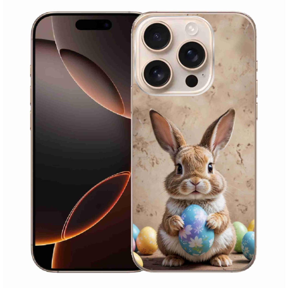 Gelový kryt mmCase na iPhone 16 Pro Max - velikonoční králíček