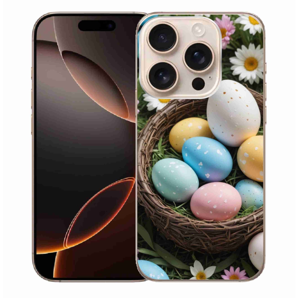 Gelový kryt mmCase na iPhone 16 Pro Max - velikonoční vajíčka 2