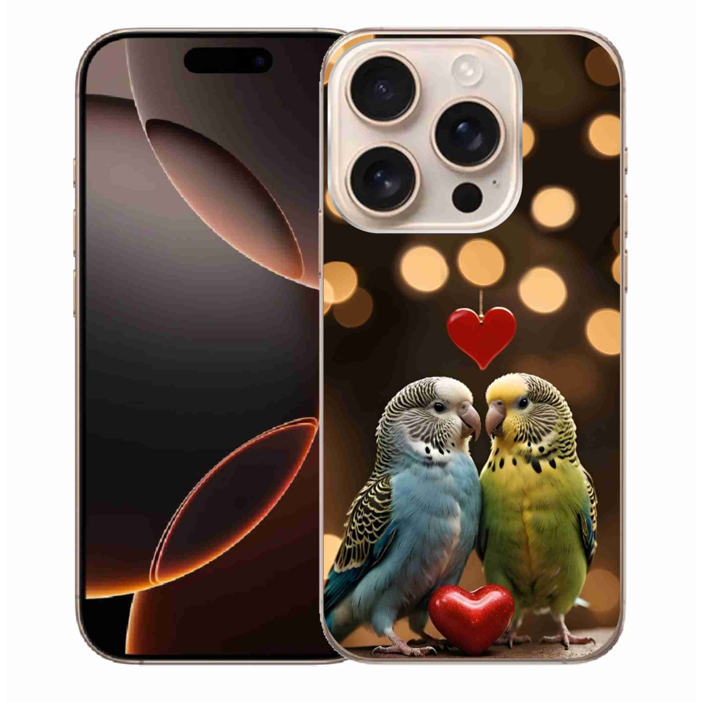 Gelový kryt mmCase na iPhone 16 Pro Max - zamilovaní papoušci
