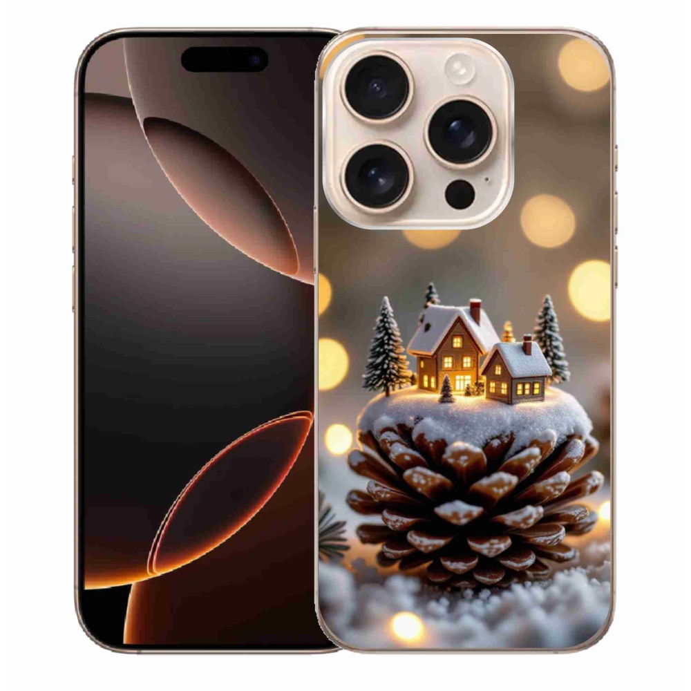 Gelový kryt mmCase na iPhone 16 Pro Max - zimní vesnička
