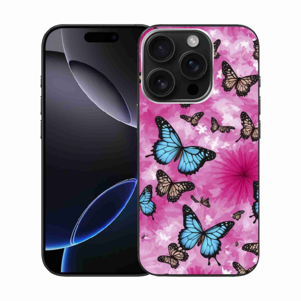 Gelový kryt mmCase na iPhone 16 Pro - motýlí zahrada