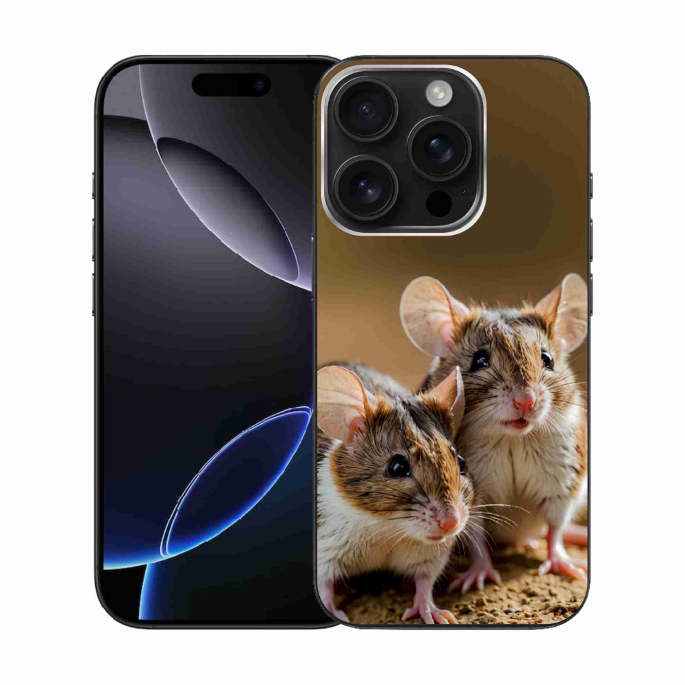 Gelový kryt mmCase na iPhone 16 Pro - myší duo