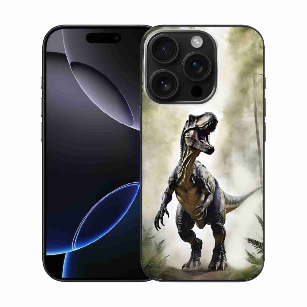 Gelový kryt mmCase na iPhone 16 Pro - naštvaný T-Rex