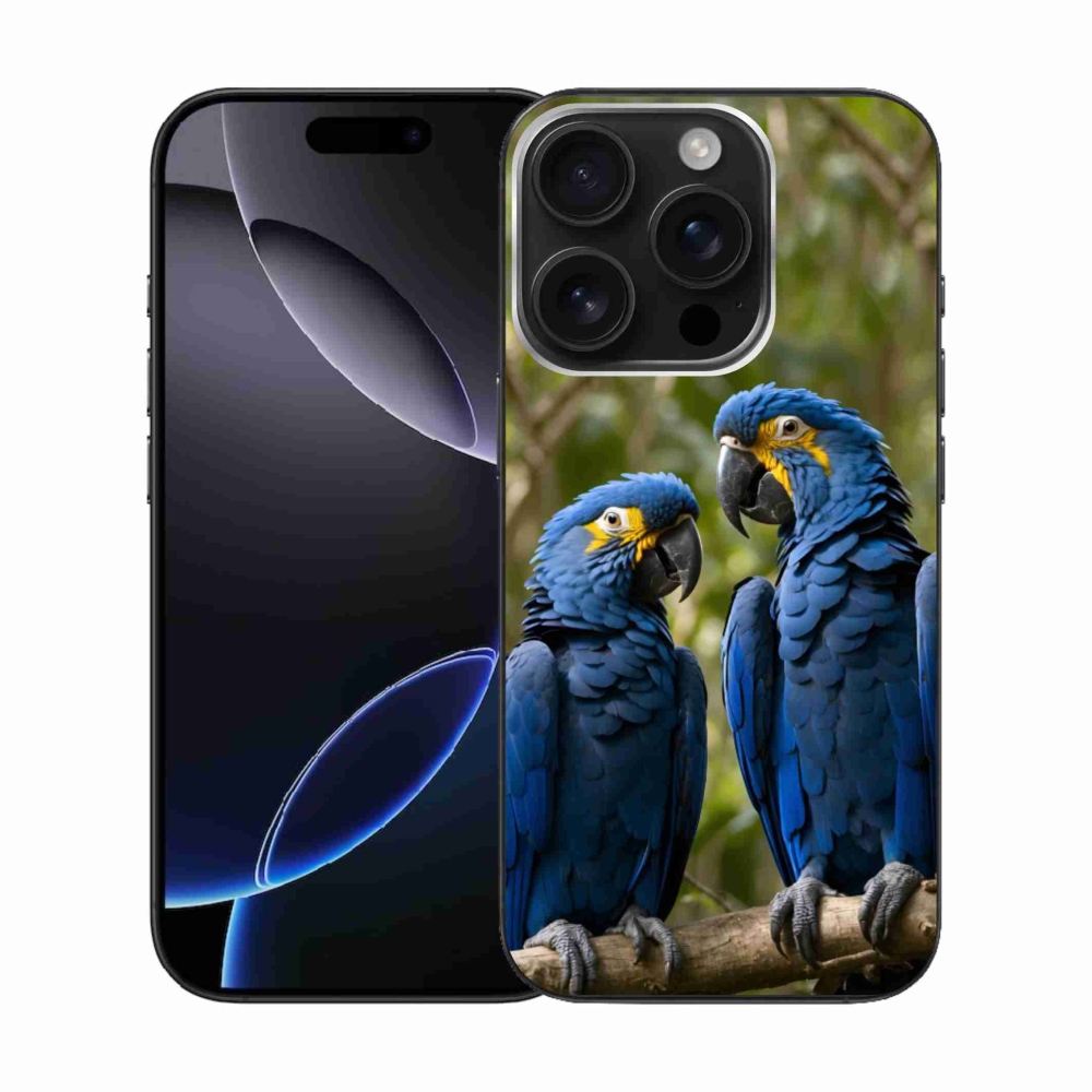 Gelový kryt mmCase na iPhone 16 Pro - papouščí duo