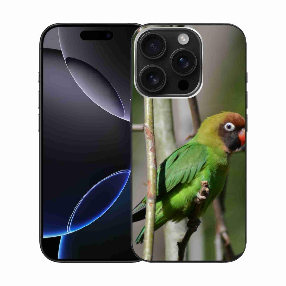 Gelový kryt mmCase na iPhone 16 Pro - papoušek agapornis