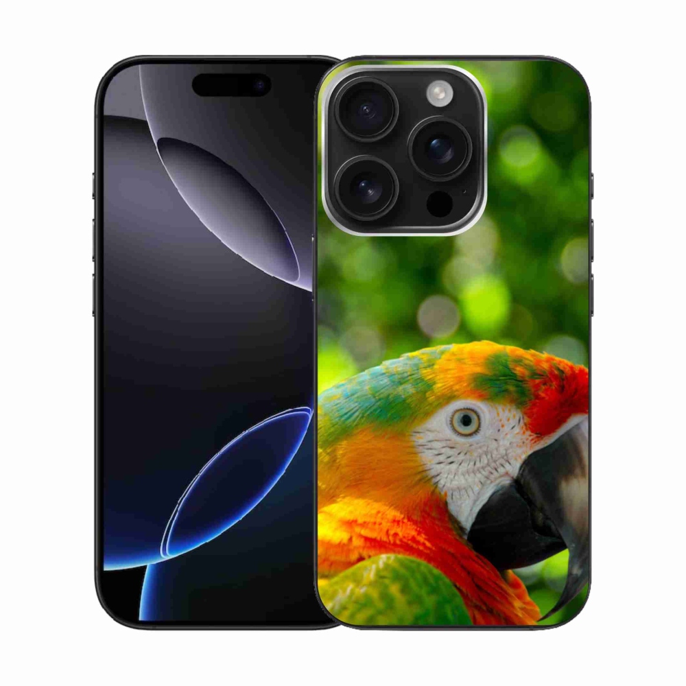 Gelový kryt mmCase na iPhone 16 Pro - papoušek ara 3