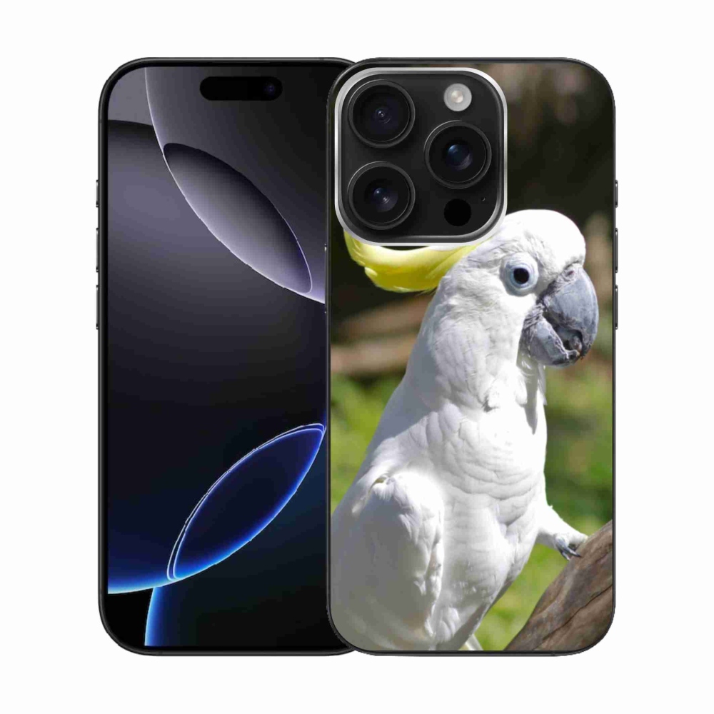 Gelový kryt mmCase na iPhone 16 Pro - papoušek kakadu 2