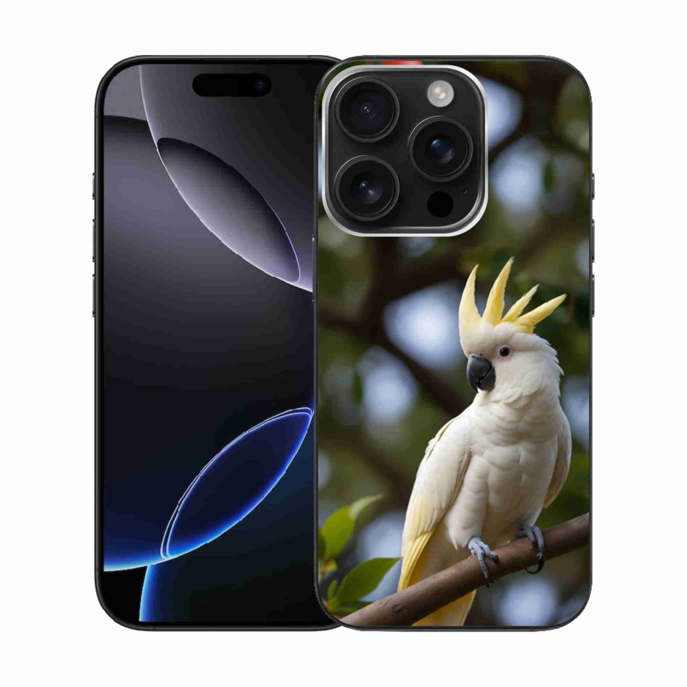 Gelový kryt mmCase na iPhone 16 Pro - papoušek kakadu 3