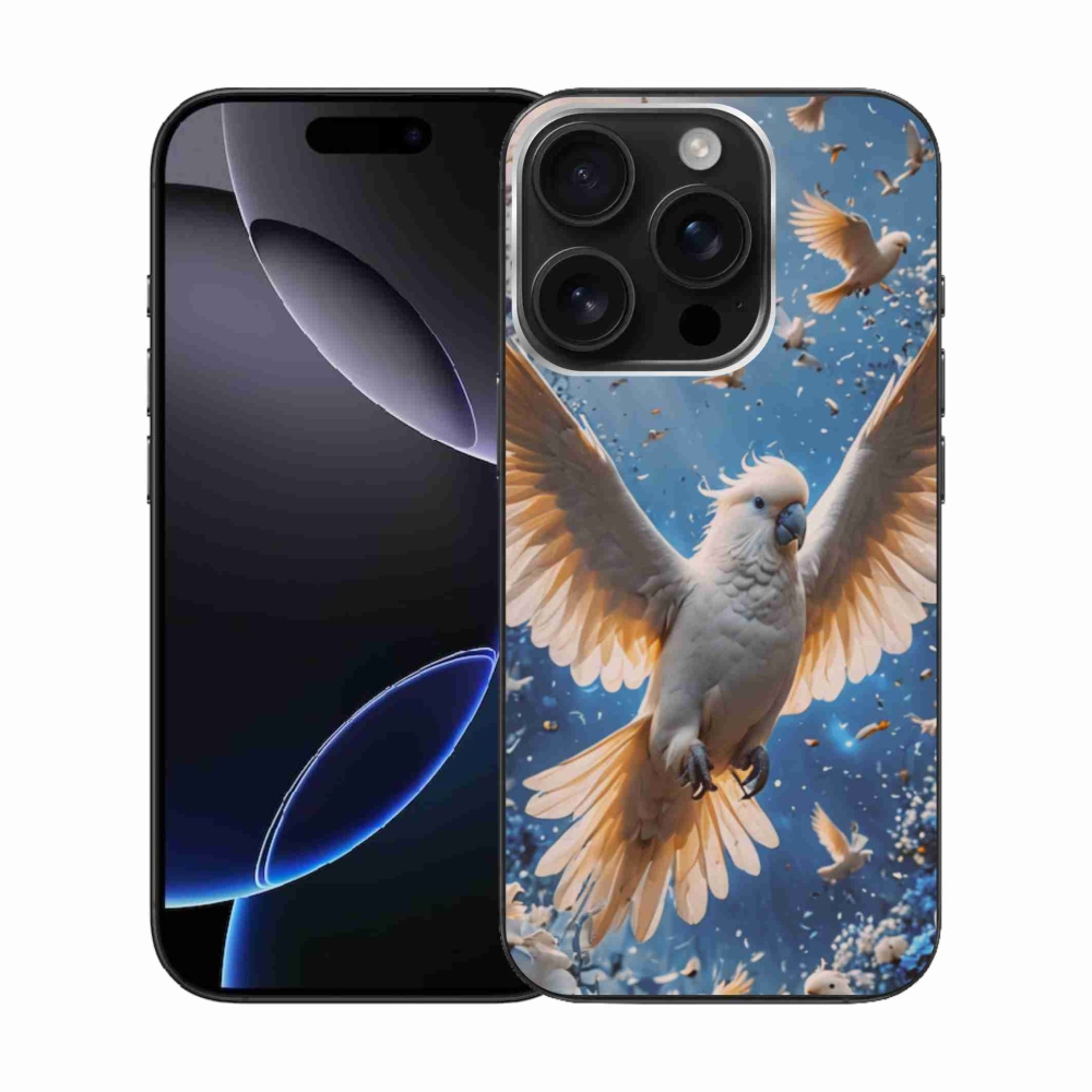 Gelový kryt mmCase na iPhone 16 Pro - papoušek kakadu