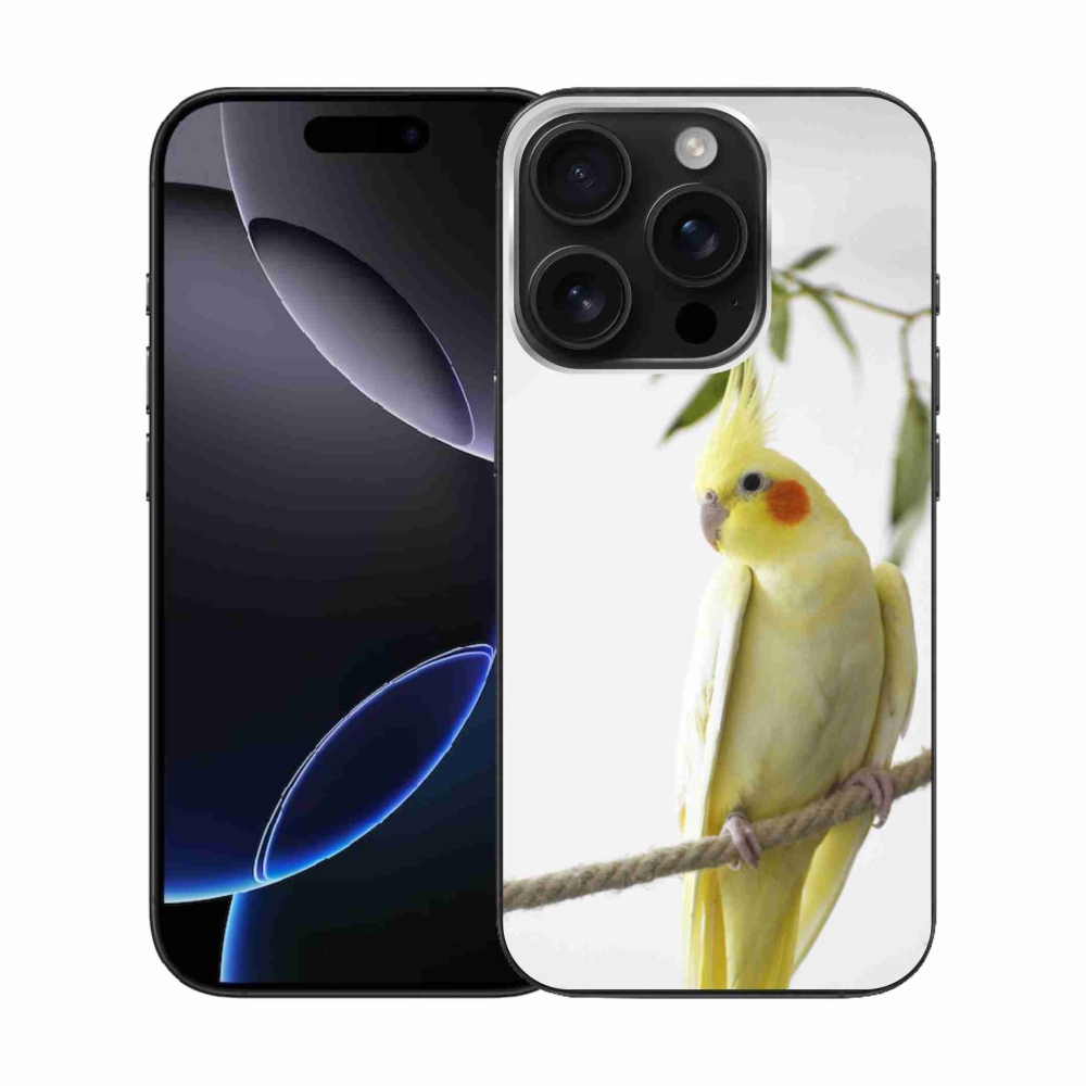 Gelový kryt mmCase na iPhone 16 Pro - papoušek korela chocholatá