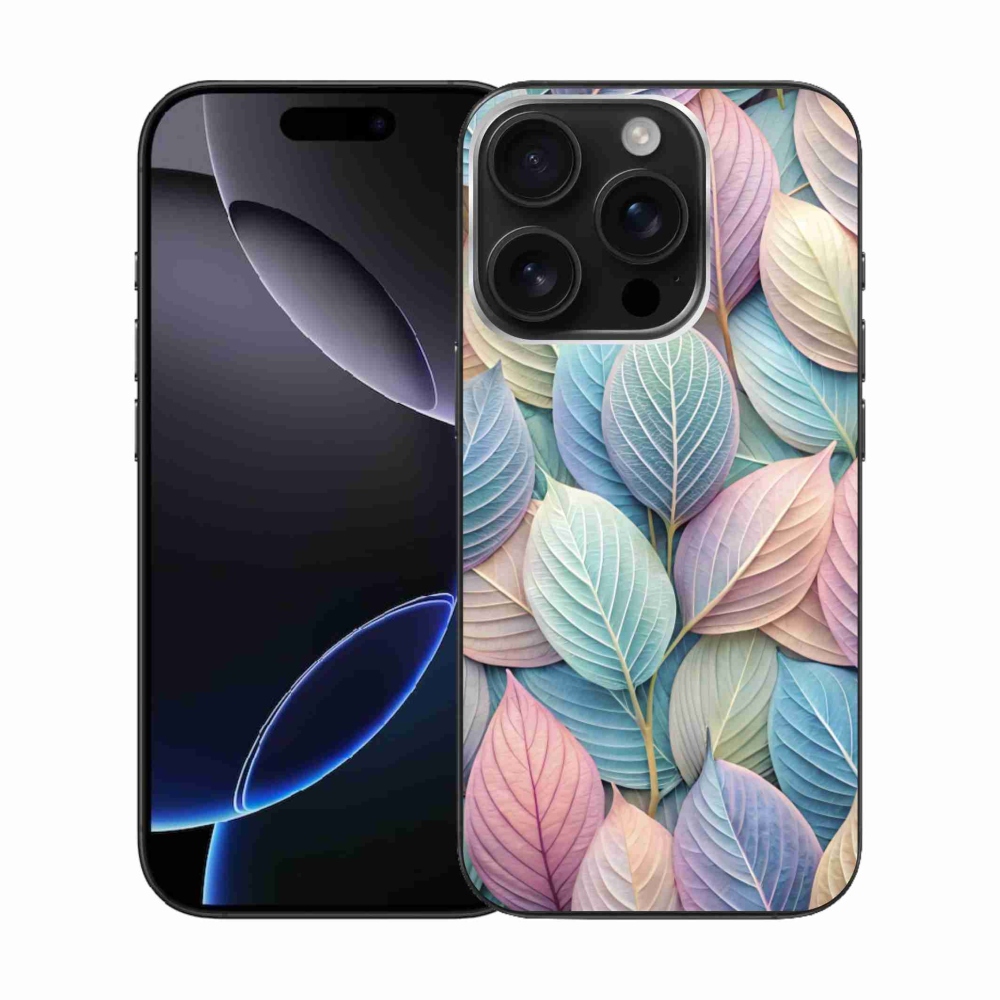 Gelový kryt mmCase na iPhone 16 Pro - pastelové listy