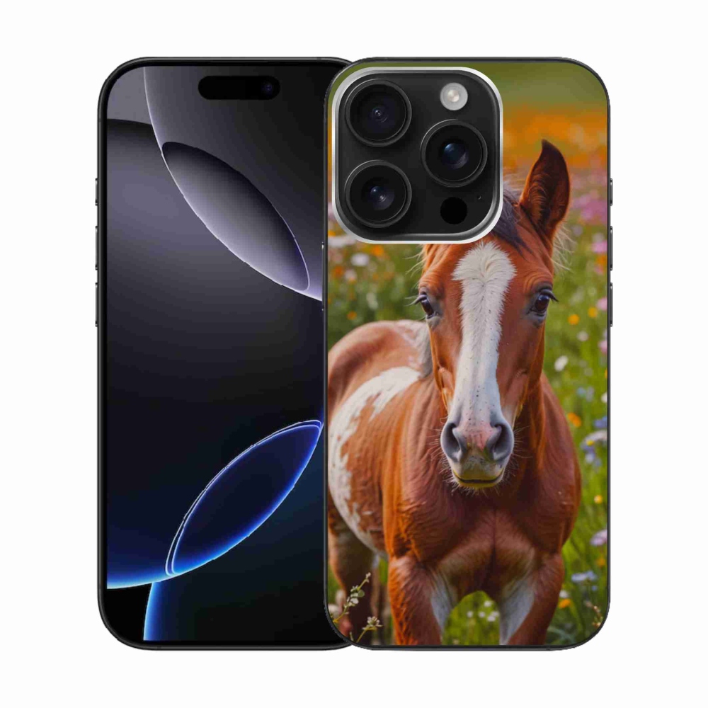 Gelový kryt mmCase na iPhone 16 Pro - roztomilé hříbě