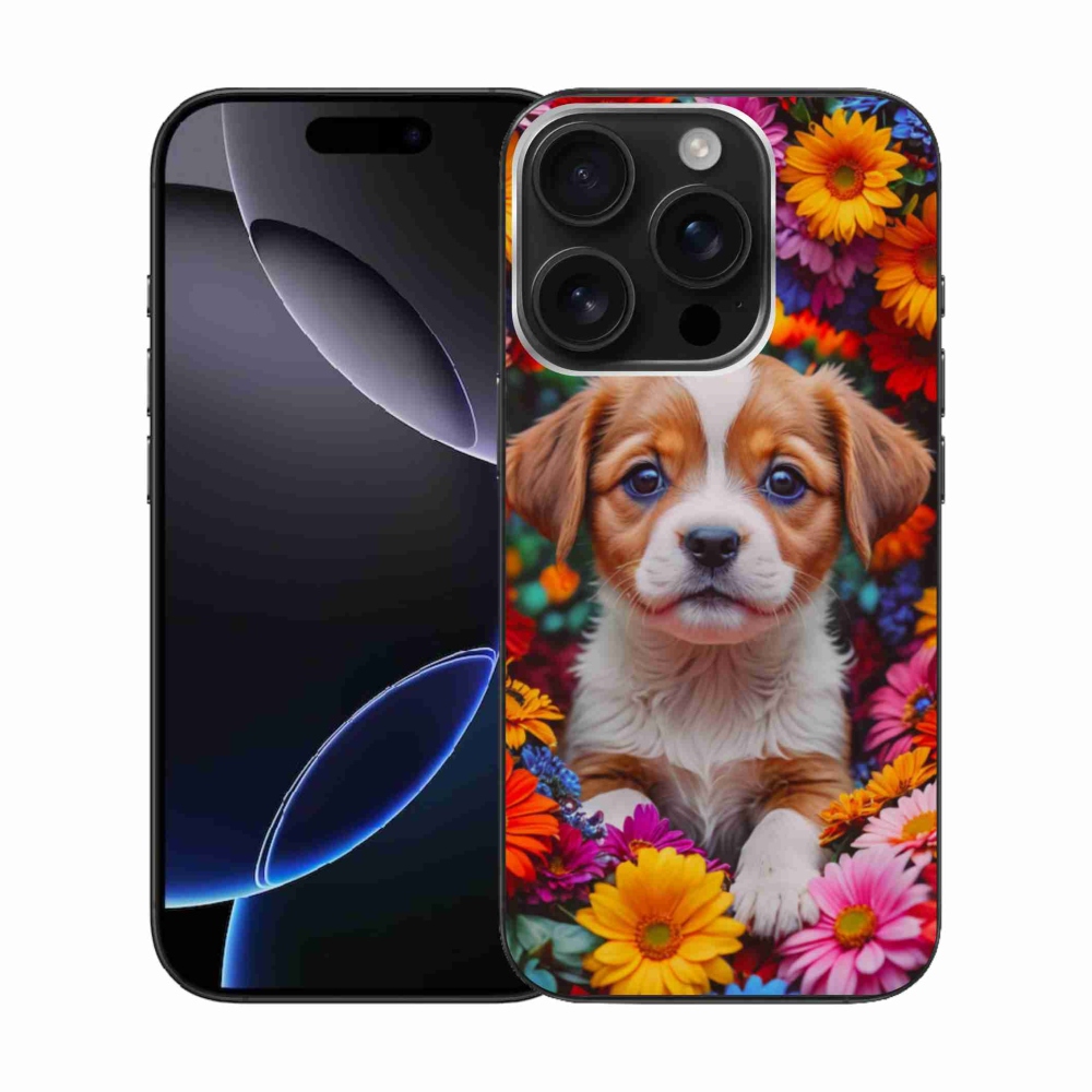 Gelový kryt mmCase na iPhone 16 Pro - roztomilé štěně