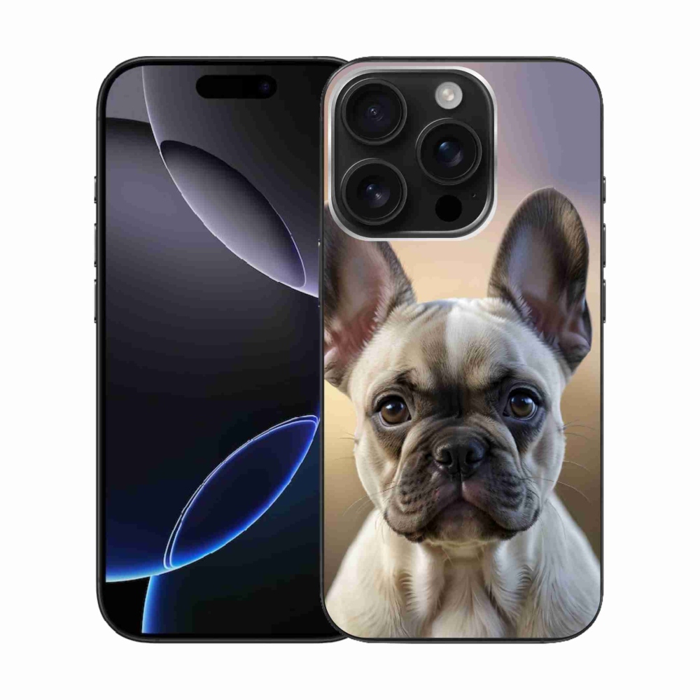 Gelový kryt mmCase na iPhone 16 Pro - roztomilý francouzský buldoček
