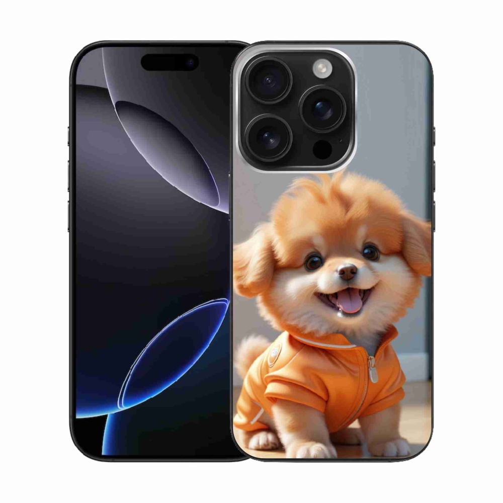 Gelový kryt mmCase na iPhone 16 Pro - roztomilý pomeranian v mikině